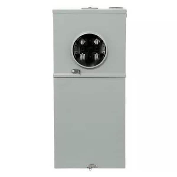 GE 200 Amp 8-Space 16 Circuit Outdoor Combination Main Breaker Ringless Meter Socket Load Center