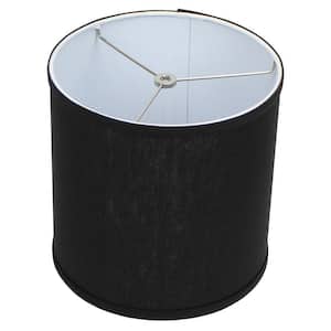 10 in. Top Diameter x 10 in. H x 10 in. Bottom Diameter Designer Linen Black Drum Lamp Shade