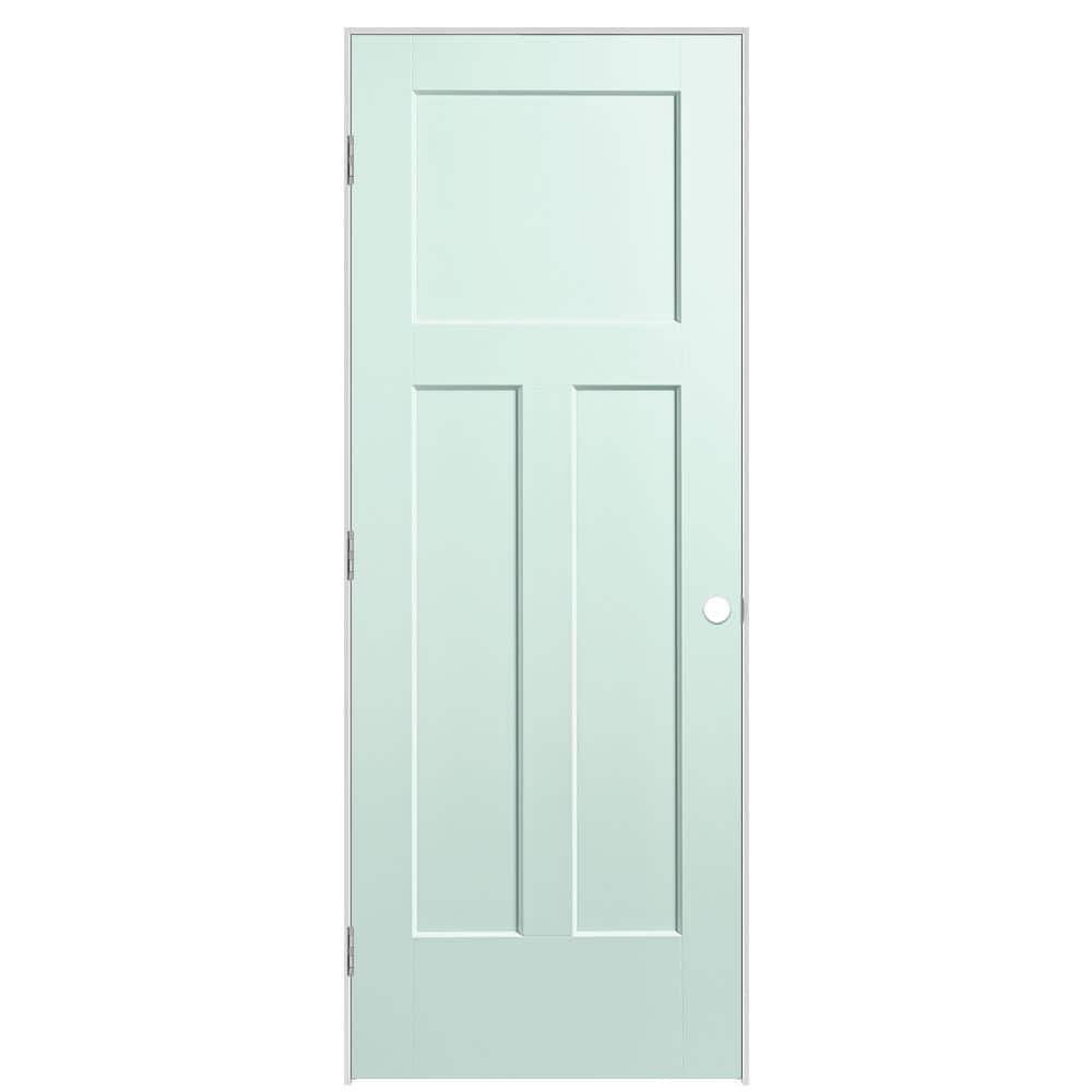 30 in. x 80 in. 3-Panel Winslow Right-Hand Solid Core Sea Glass Molded Composite Single Prehung Interior Door price history on PriceWatchPro