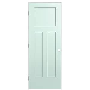 30 in. x 80 in. 3-Panel Winslow Right-Hand Hollow Core Sea Glass Molded Composite Single Prehung Interior Door