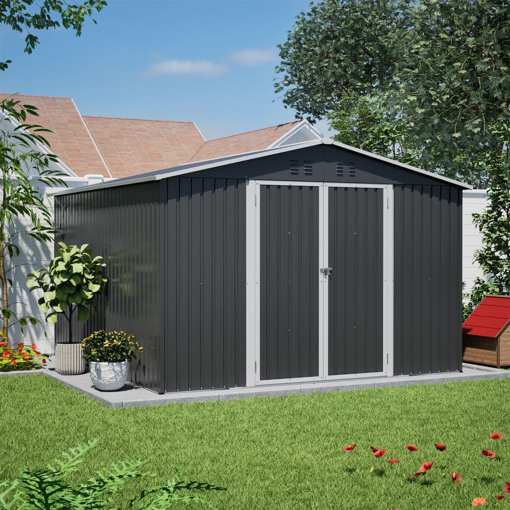 キャロエイブラック キルティング ベスト LLサイズ ToolCat 10x10 ft Outdoor Metal Storage Shed with Lockable Double