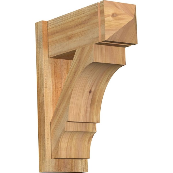 Ekena Millwork 8 in. x 24 in. x 20 in. Western Red Cedar Balboa Arts and Crafts Rough Sawn Outlooker