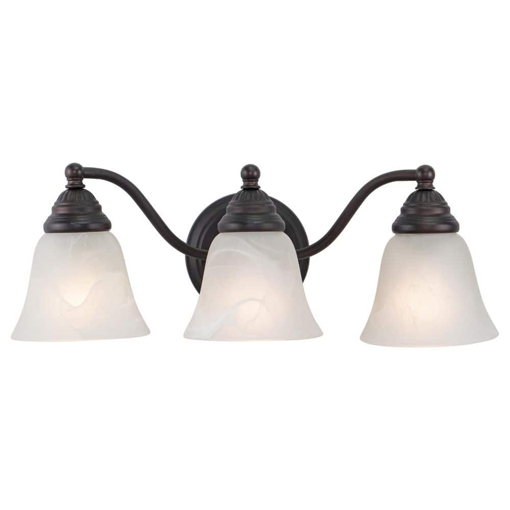 Standford 19 in. W 3-Light Oil Burnished Bronze Vanity Light Fixture White Alabaster Glass Bathroom Wall Lighting price history on PriceWatchPro
