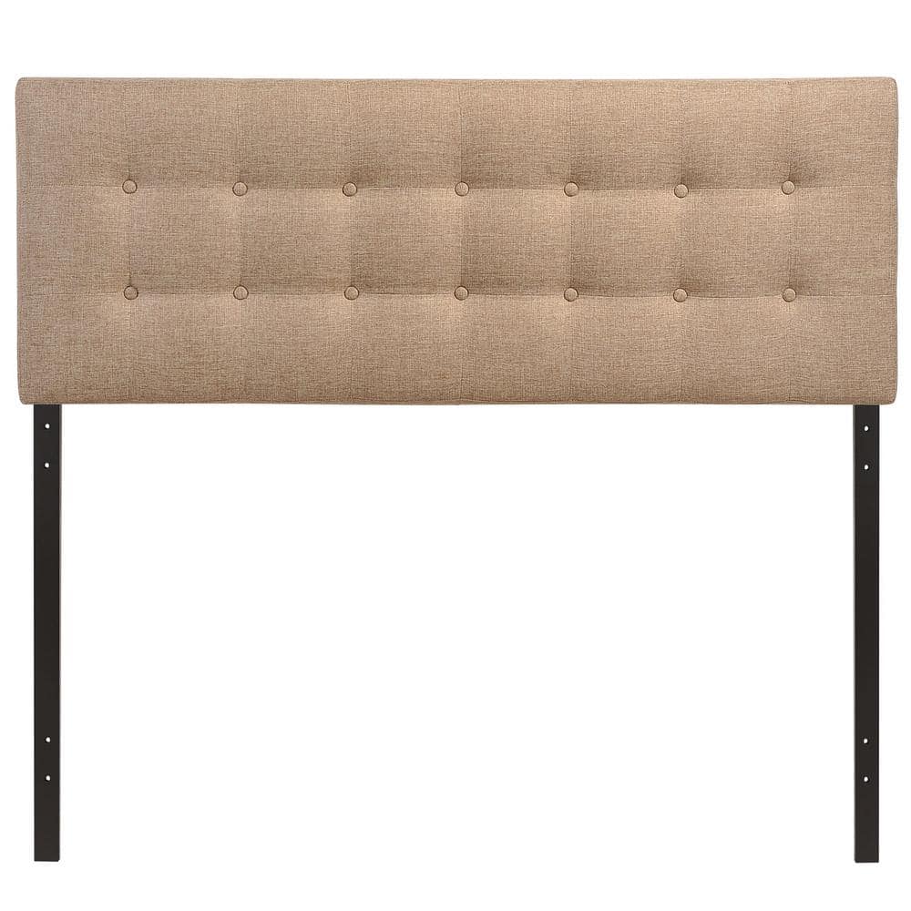 Emily Queen Upholstered Fabric Headboard Beige - Modway: Smooth Vinyl, Fiberboard & Plywood Construction