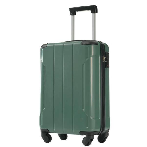 21.5" Green ABS Hardside Luggage Double Spinner Suitcase with 3-Digit TSA Lock, 3-Step Telescoping Handle