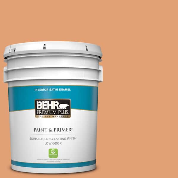 BEHR PREMIUM PLUS 5 gal. #M220-5 Roasted Seeds Satin Enamel Low Odor Interior Paint & Primer
