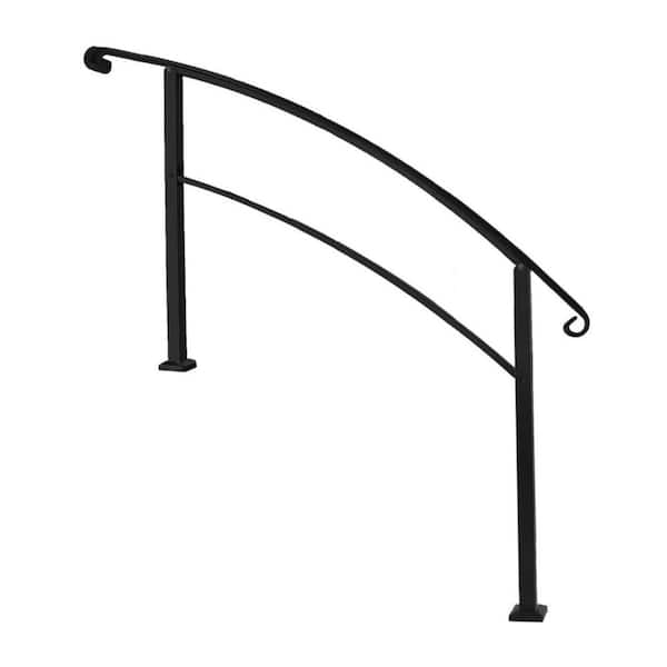 Angel Sar 4 ft. Metty Metal Hand Rails for Outdoor Steps, 4 Step Stair Handrail and Indoor Stair Railing Kit