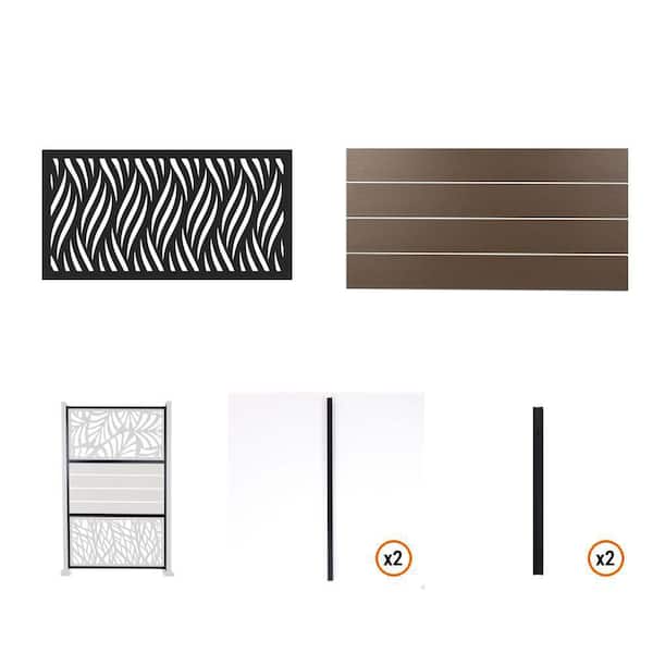 Wicker Privacy Screen, Brown, 4-Pack, 5/8 in. Frame, 2 in. Post, 5/8 in. Extension