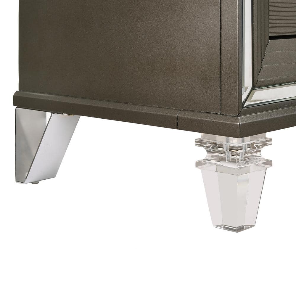 Charlotte Copper 5-Drawer Flip-Top Chest with Mirror