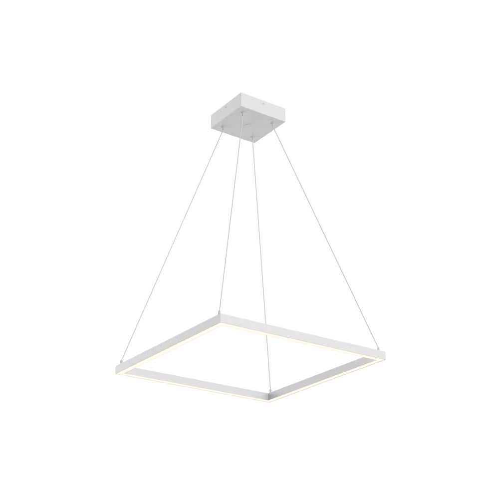 White Aluminum Square LED Pendant Light