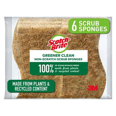 2.7 in. Greener Clean Non-Scratch Scrub Sponges (6-Pack) (Case of 6)