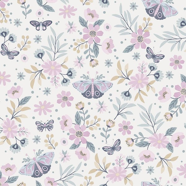 Whimsical Meadow Pink Wallpaper
