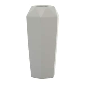 14 in. Gray Ceramic Decorative Vase