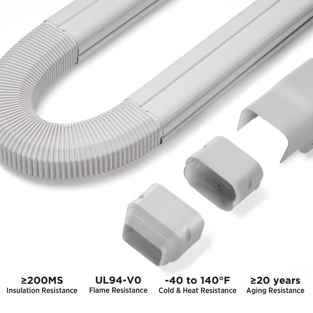 White PVC Line Cover Kit for AC Systems, 3'' W x 7.5' L