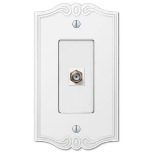 Charleston 1 Gang Coax Composite Wall Plate - White