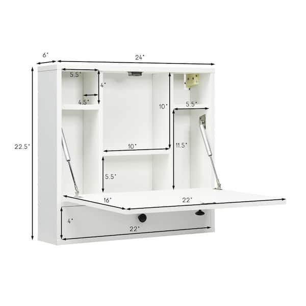 Wall mounted deals cabinet desk