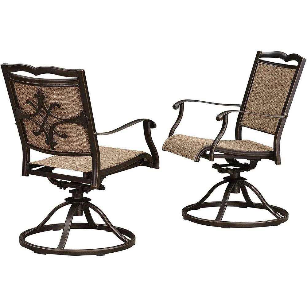 Purple Leaf 2-piece Outdoor Sling Swivel Dining Chairs Dining Swivel 