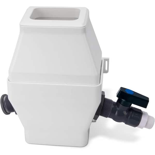Misopily White Rain Barrel Downspout Diverter Colander with Filtration and PVC Spigot (1-Pack)