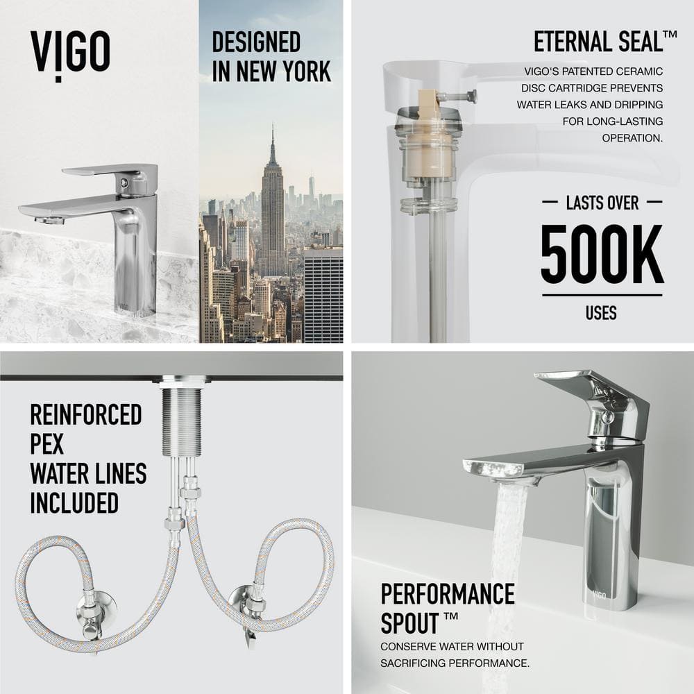 Davidson Modern Black and Chrome Brass Bathroom Faucet