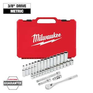 3/8 in. Drive Metric Ratchet and Socket Mechanics Tool Set (32-Piece)