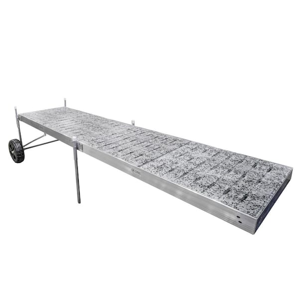 Tommy Docks 16 ft. Roll-In-Dock Straight System with Aluminum Frame and Thermoformed Terrazzo Decking