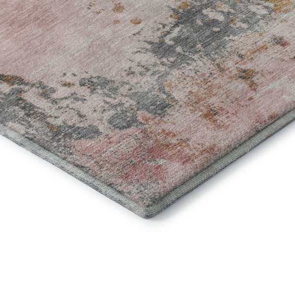 Mayfield Premium Machine Washable Abstract AMF2070 Pink 10 ft. x 14 ft. Area Rug