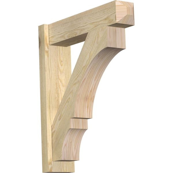 Ekena Millwork 6 in. x 28 in. x 24 in. Douglas Fir Balboa Craftsman Rough Sawn Outlooker
