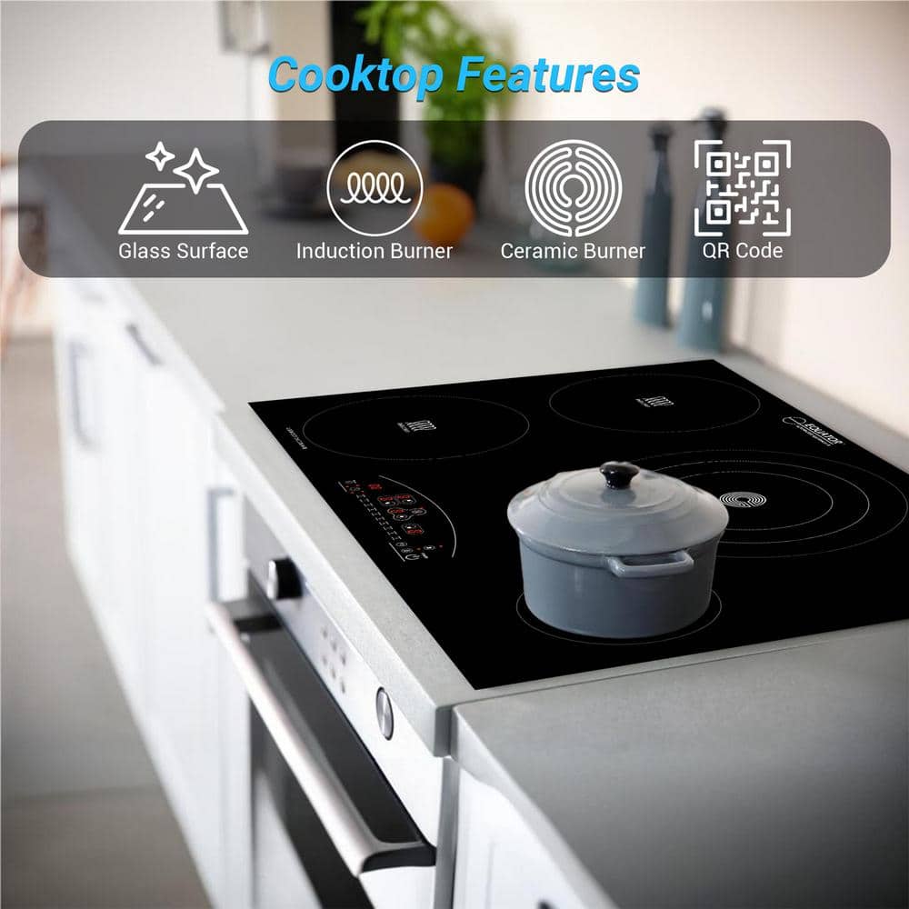 Equator 30" Black Ceramic-Induction 4 Burner Cooktop with Touch Control