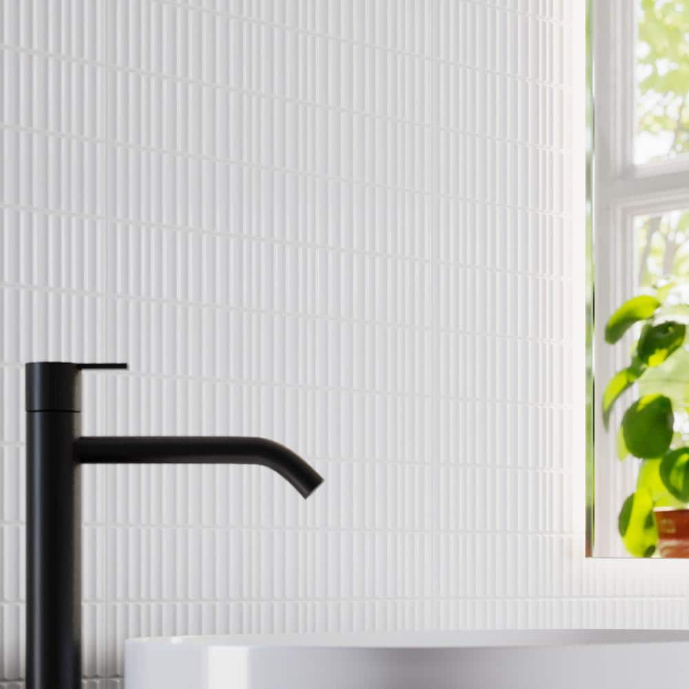 Nova White Glossy Ceramic Subway Wall Tile, 2x12