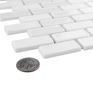Expressions Recessed Subway White 11-3/4 in. x 12 in. x 6 mm Glass Mosaic Tile (0.98 sq. ft./Each)