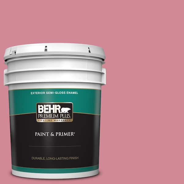 BEHR PREMIUM PLUS 5 gal. #M140-4 Fruit Cocktail Semi-Gloss Enamel Exterior Paint & Primer