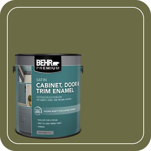 BEHR PREMIUM 1 gal. #HDC-CL-20 Portsmouth Olive Satin Enamel