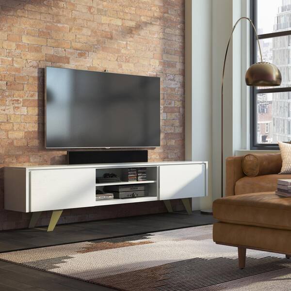 White industrial tv stand online
