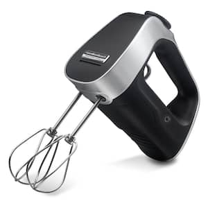 Professional 50-Speed Control Black and Silver Hand Mixer