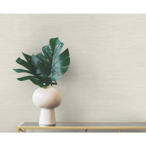 White Winn Cream Faux Grasscloth Wallpaper Sample