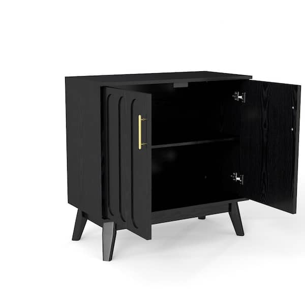 31.5 in. W x 15.75 in. D x 31.5 in. H Bathroom Black Linen Cabinet
