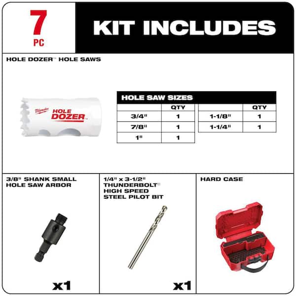 Milwaukee Hole Dozer Bi-Metal Hole Saw Set (7-Piece) 49-22-4083