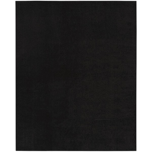Nourison Sandy Black 9 ft. x 12 ft. Solid Contemporary Area Rug