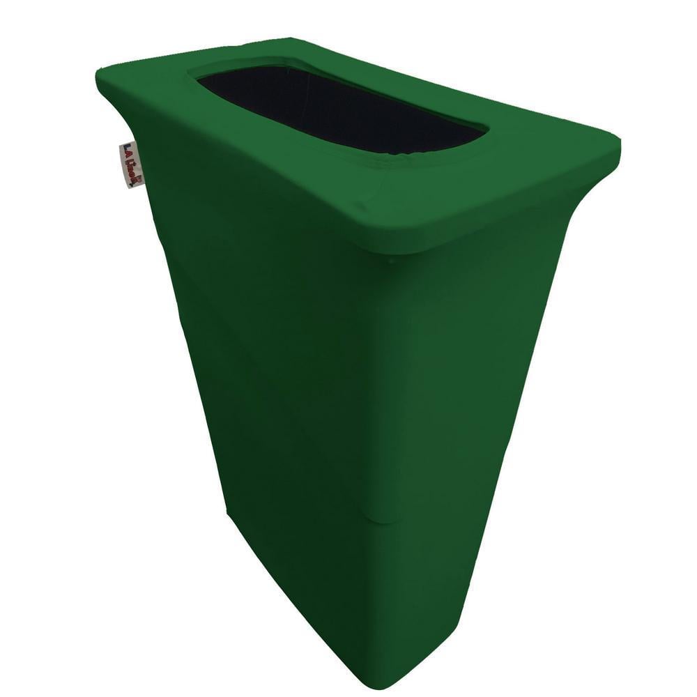 LA Linen Stretch Spandex Trash Can Cover for Slim Jim 23 Gal. in Emerald Green