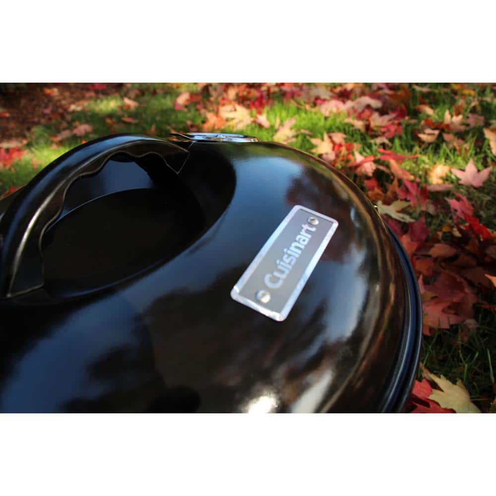 Compact Black Enamel Portable Charcoal Grill, 14-Inch