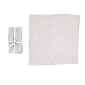 18 in. W x 0.25 in. H Ivory Whites Stonewashed Linen Dinner Napkins (Set of 4)