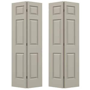 36 in. x 80 in. Colonist Desert Sand Painted Smooth Molded Composite MDF Closet Bi-fold Double Door