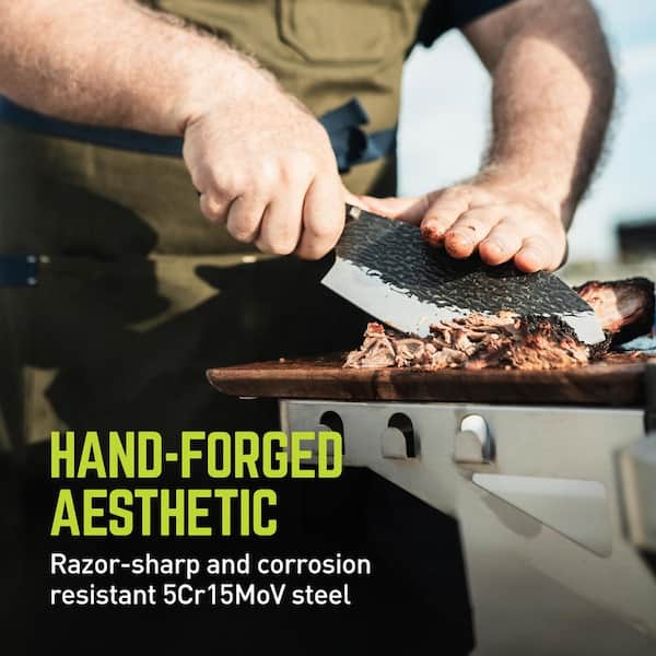 TRUE PRIMAL FORGE ROCKER BUTCHER 8 in KNIFE WITH MONZO WOOD