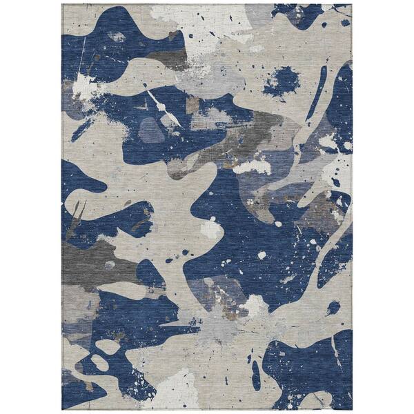 Chantille Machine Washable Indoor/Outdoor Abstract ACN3058 Navy 10 ft. x 14 ft. Area Rug