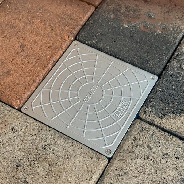 5.5 in. Premium Stainless Steel Heavy Duty Square Paver Cleanout Grate for septic sewage Cleanout Cover Made in the USA