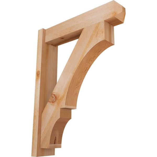 Ekena Millwork 6 in. x 34 in. x 26 in. Western Red Cedar Balboa Craftsman Rough Sawn Outlooker