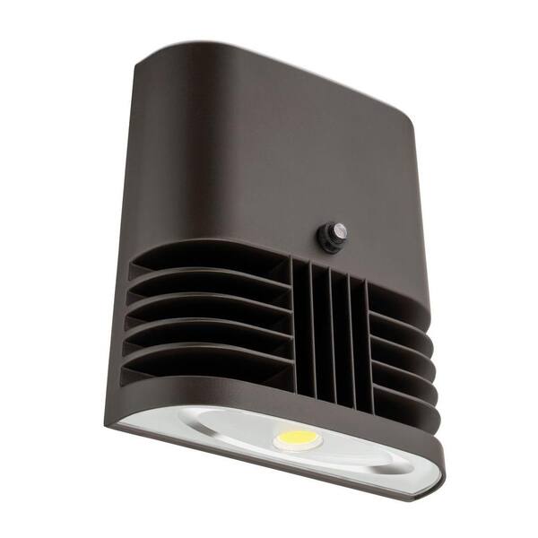 Lithonia Lighting Bronze 13-Watt Low-Profile LED Wall Pack with Dusk to Dawn Photocell
