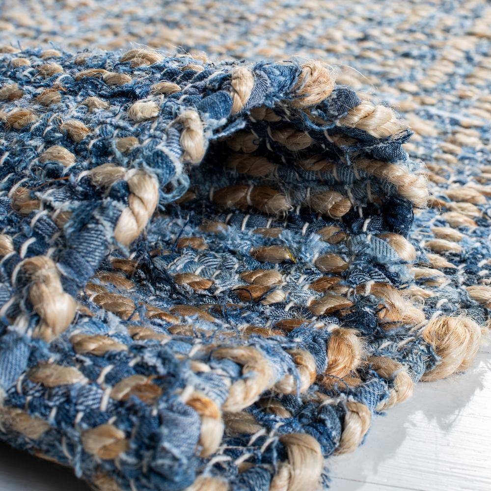 Cape Cod 3' x 5' Natural Blue Hand-Knotted Wool Rug