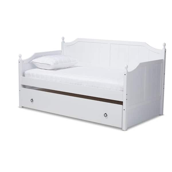 Baxton Studio Millie White Twin Daybed with Trundle