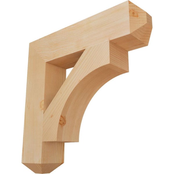 Ekena Millwork 5.5 in. x 28 in. x 28 in. Douglas Fir Westlake Craftsman Smooth Bracket